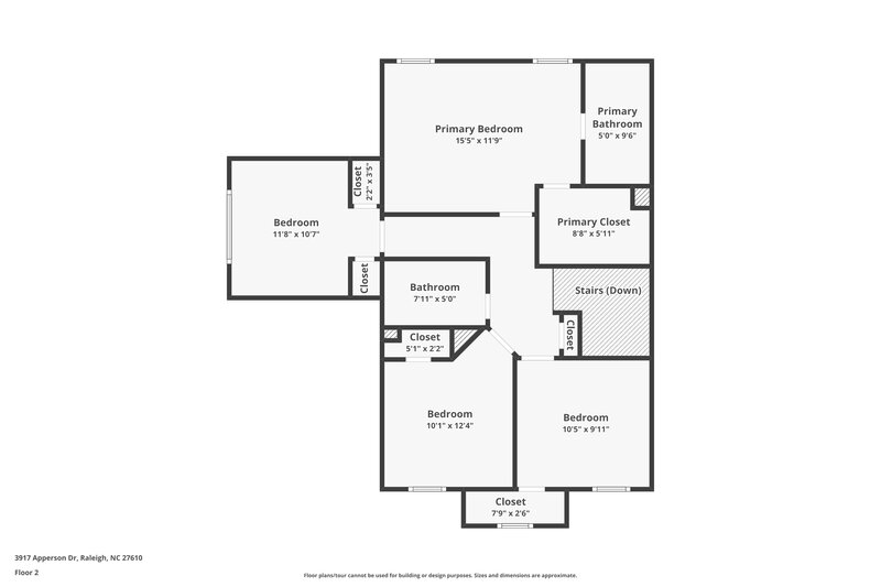 1,845/Mo, 3917 Apperson Dr Raleigh, NC 27610 Floor Plan View 2