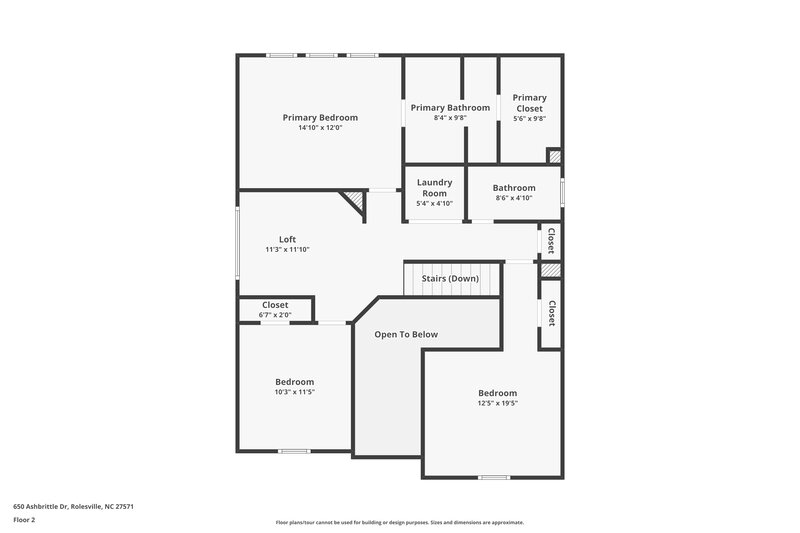 1,890/Mo, 650 Ashbrittle Dr Rolesville, NC 27571 Floor Plan View 2