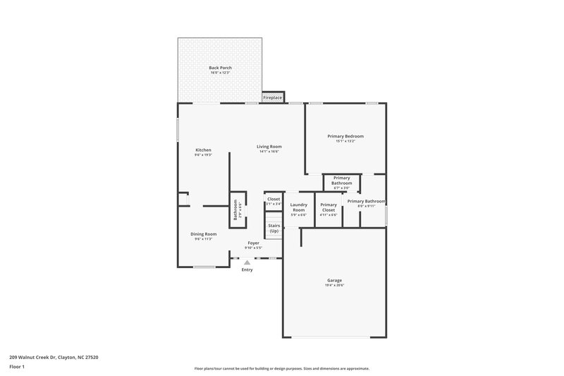 2,380/Mo, 209 Walnut Creek Dr Clayton, NC 27520 Floor Plan View