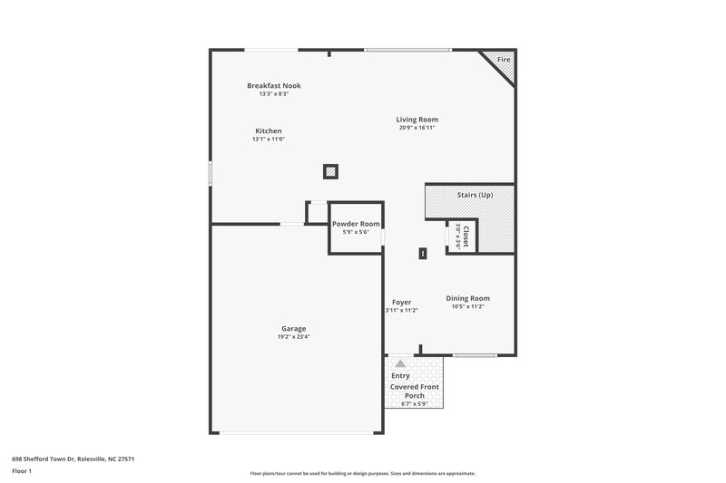 1,950/Mo, 698 Shefford Town Dr Rolesville, NC 27571 Floor Plan View