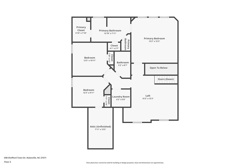 1,950/Mo, 698 Shefford Town Dr Rolesville, NC 27571 Floor Plan View 2