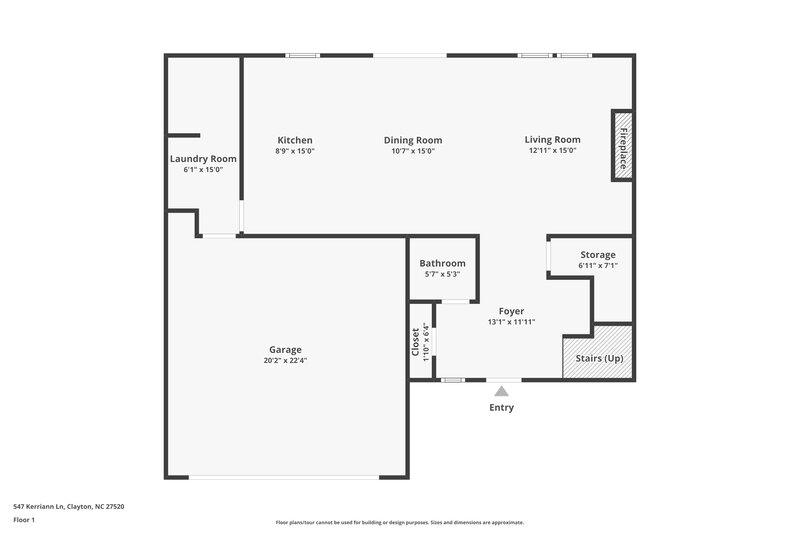 1,710/Mo, 547 Kerriann Lane Clayton, NC 27520 Floor Plan View