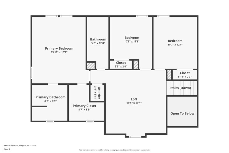 1,710/Mo, 547 Kerriann Lane Clayton, NC 27520 Floor Plan View 2