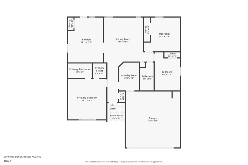 2,970/Mo, 3810 Tyler Bluff Ln Raleigh, NC 27616 Floor Plan View