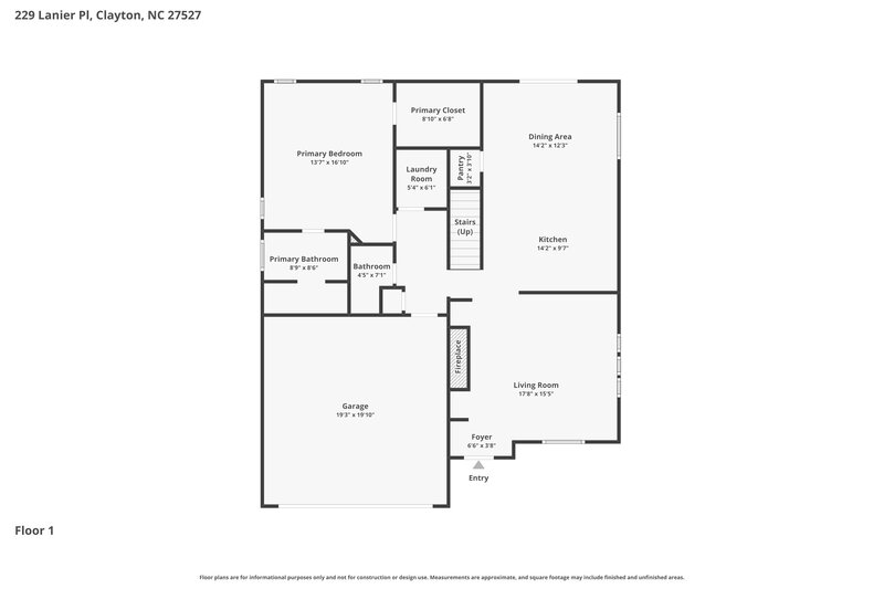 2,115/Mo, 229 Lanier Place Clayton, NC 27527 Floor Plan View