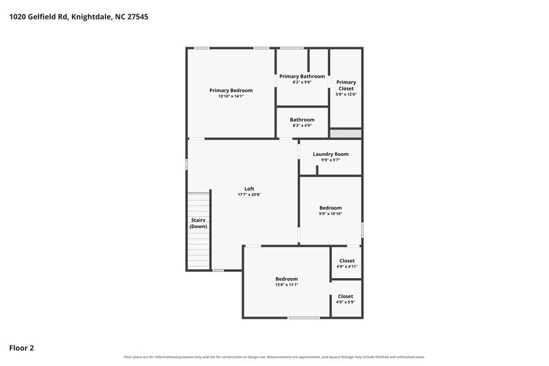 2,115/Mo, 1020 Gelfield Rd Knightdale, NC 27545 Floor Plan View 2
