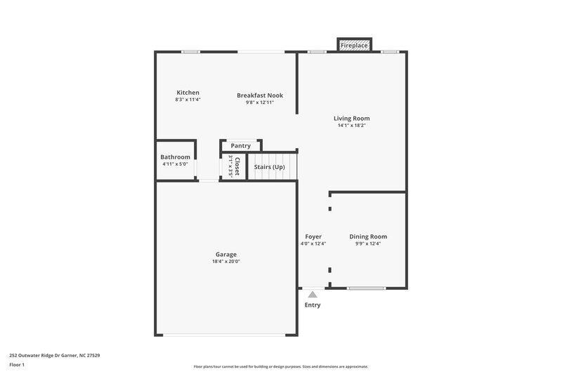 2,040/Mo, 252 Outwater Ridge Drive Garner, NC 27529 Floor Plan View