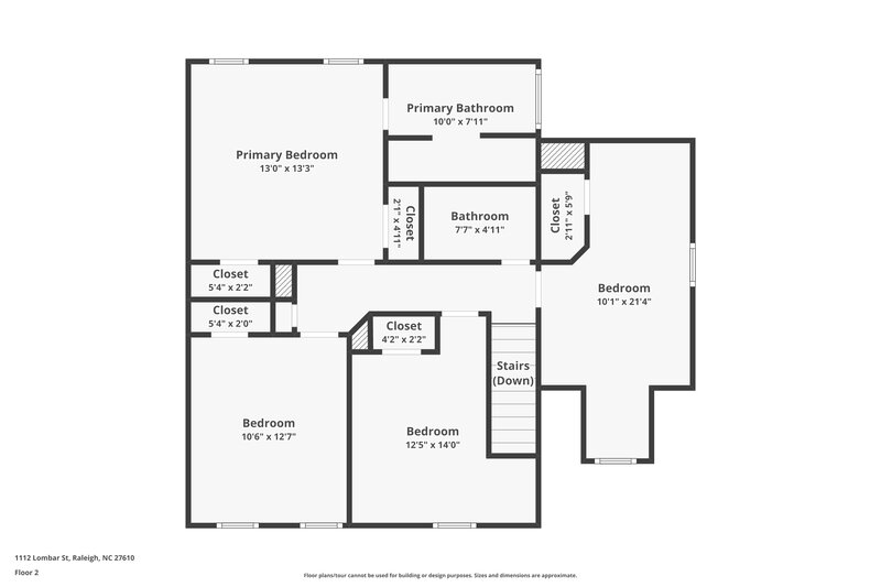 1,870/Mo, 1112 Lombar Street Raleigh, NC 27610 Floor Plan View 2