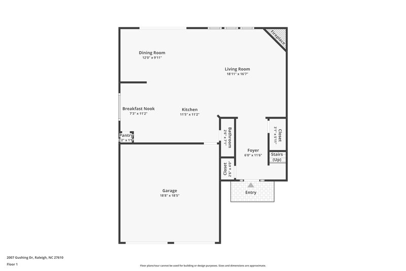 1,855/Mo, 2007 Gushing Dr Raleigh, NC 27610 Floor Plan View