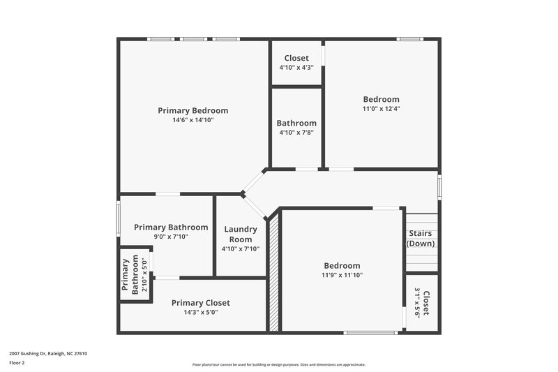 1,855/Mo, 2007 Gushing Dr Raleigh, NC 27610 Floor Plan View 2