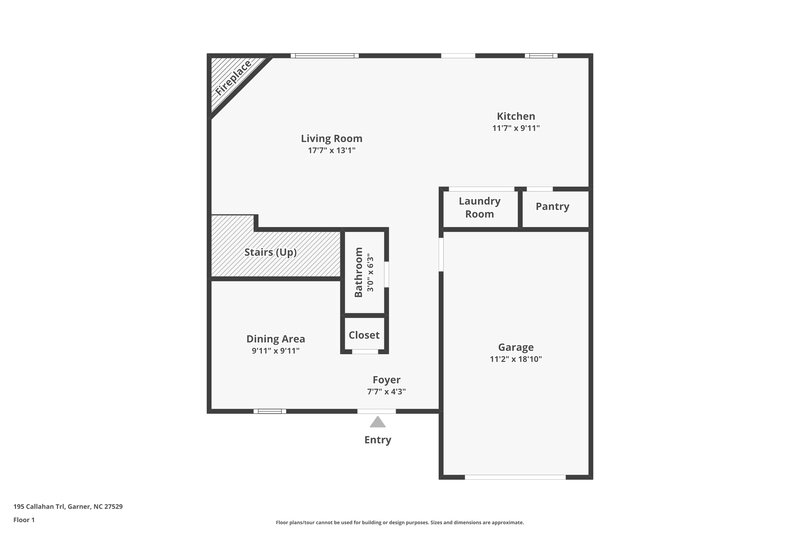 2,700/Mo, 195 Callahan Trail Garner, NC 27529 Floor Plan View