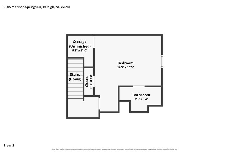 2,150/Mo, 3605 Morman Springs Lane Raleigh, NC 27610 Floor Plan View 2