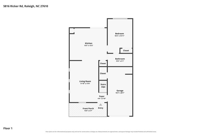 2,145/Mo, 5816 Ricker Road Raleigh, NC 27610 Floor Plan View