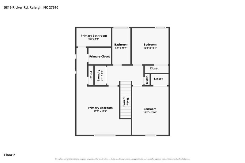 2,145/Mo, 5816 Ricker Road Raleigh, NC 27610 Floor Plan View 2