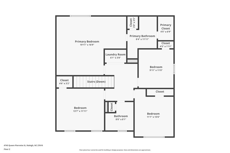 2,090/Mo, 4745 Queen Pierrette Street Raleigh, NC 27610 Floor Plan View 2
