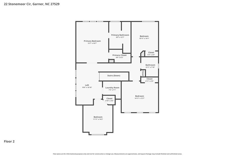 2,360/Mo, 22 Stonemoor Circle Garner, NC 27529 Floor Plan View 2
