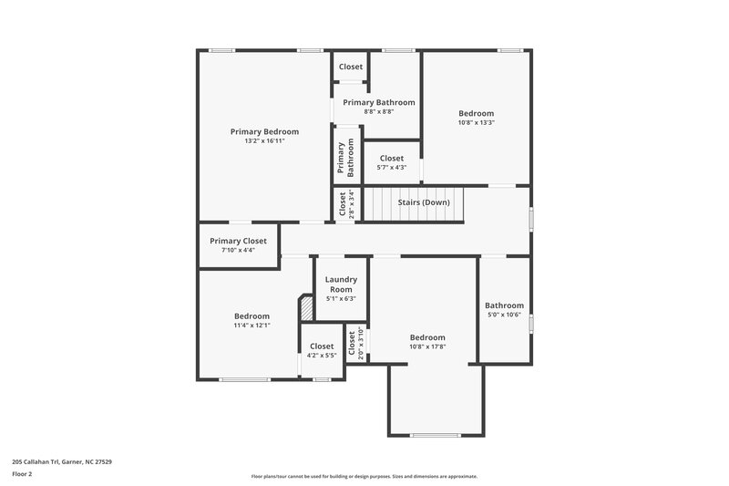 1,935/Mo, 205 Callahan Trail Garner, NC 27529 Floor Plan View 2