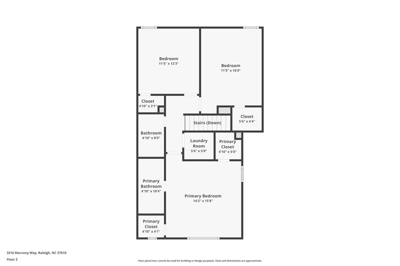 1,700/Mo, 3216 Marcony Way Raleigh, NC 27610 Floor Plan View 2