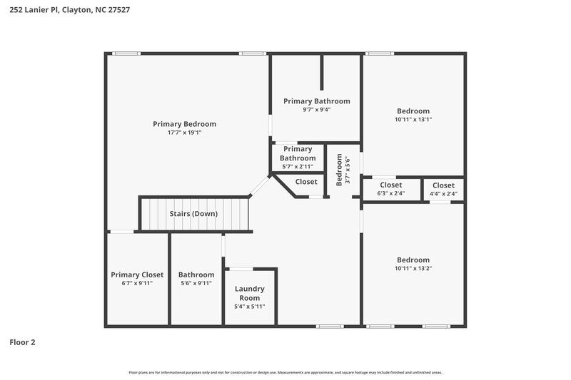 2,085/Mo, 252 Lanier Pl Clayton, NC 27527 Floor Plan View 2