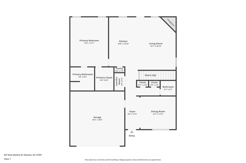 2,245/Mo, 657 Rose Mallow Drive Zebulon, NC 27597 Floor Plan View