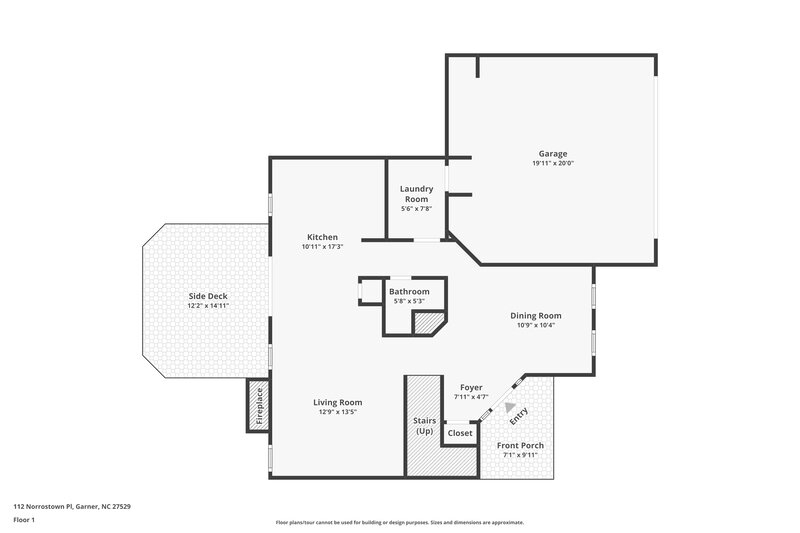 1,905/Mo, 112 Norrostown Place Garner, NC 27529 Floorplan View