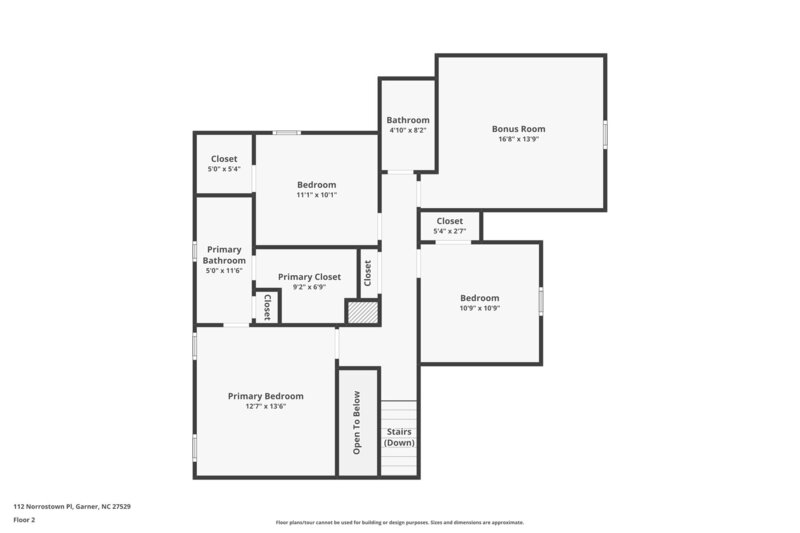 1,905/Mo, 112 Norrostown Place Garner, NC 27529 Floorplan View 2