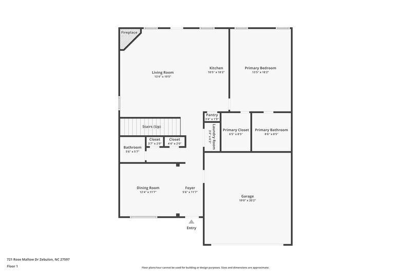 2,040/Mo, 721 Rose Mallow Drive Zebulon, NC 27597 Floor Plan View