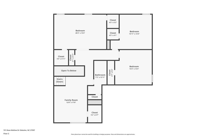 2,040/Mo, 721 Rose Mallow Drive Zebulon, NC 27597 Floor Plan View 2