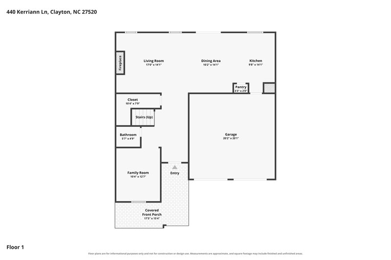 2,020/Mo, 440 Kerriann Lane Clayton, NC 27520 Floorplan View