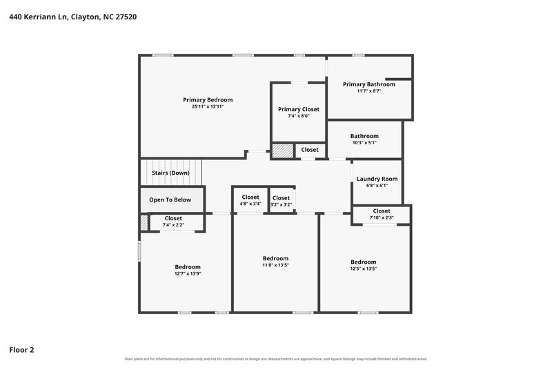 2,020/Mo, 440 Kerriann Lane Clayton, NC 27520 Floorplan View 2