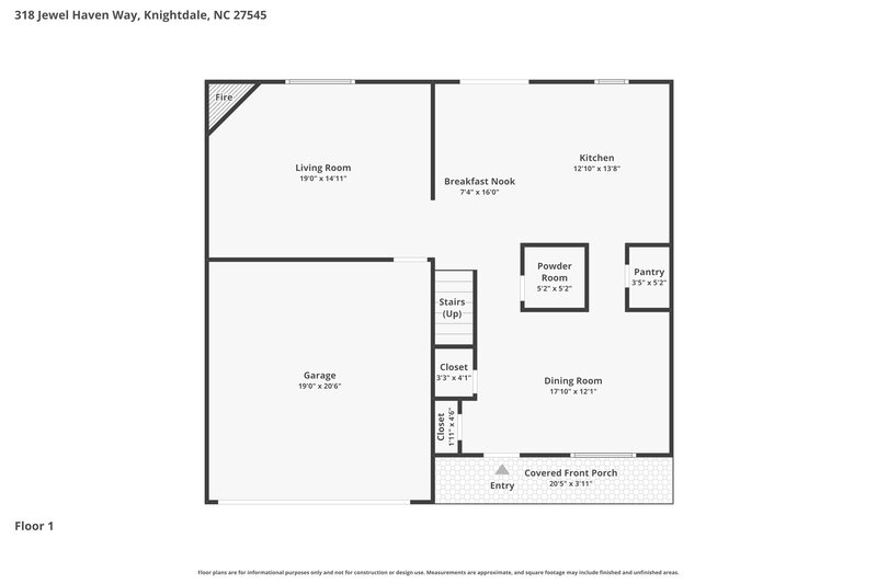 2,370/Mo, 318 Jewel Haven Way Knightdale, NC 27545 Floor Plan View