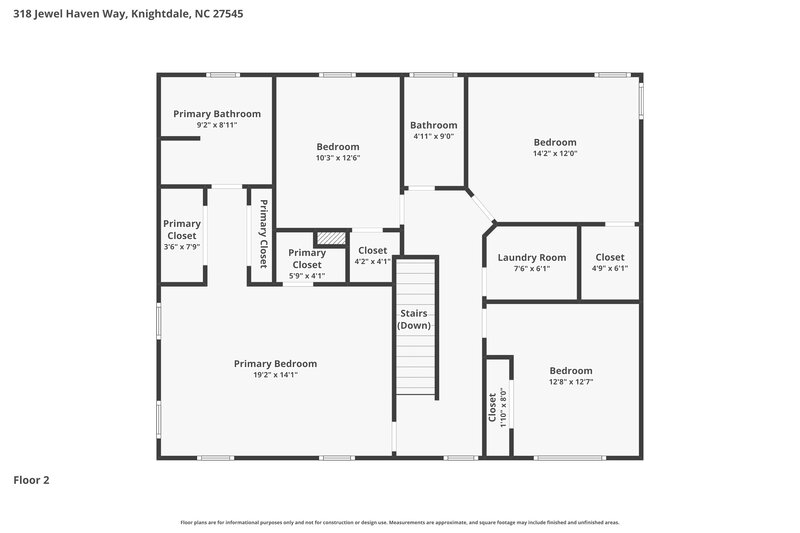 2,370/Mo, 318 Jewel Haven Way Knightdale, NC 27545 Floor Plan View 2