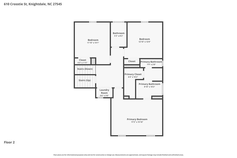1,945/Mo, 610 Crosstie Street Knightdale, NC 27545 Floor Plan View 2
