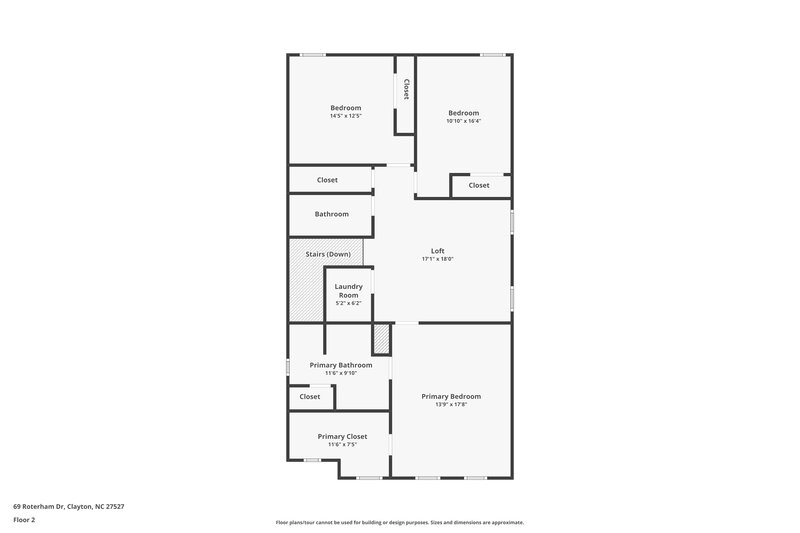 1,990/Mo, 69 Roterham Drive Clayton, NC 27527 Floor Plan View