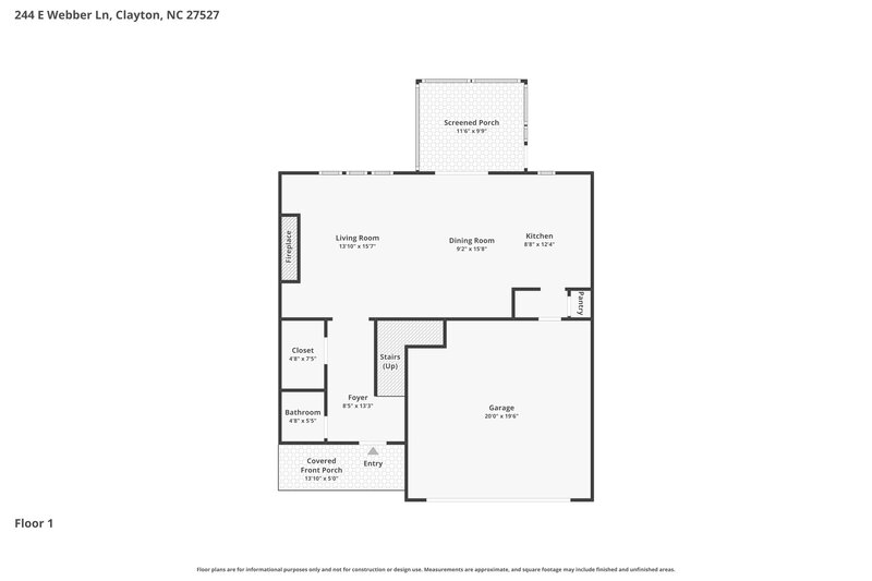 2,450/Mo, 244 E Webber Lane Clayton, NC 27527 Floor Plan View