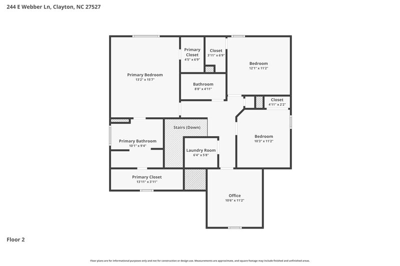 2,450/Mo, 244 E Webber Lane Clayton, NC 27527 Floor Plan View 2