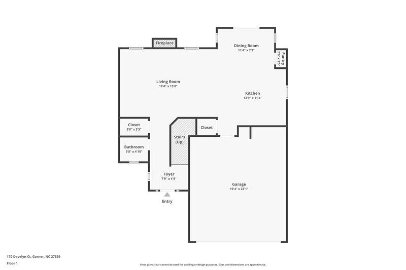 1,895/Mo, 170 Davelyn Court Garner, NC 27529 Floor Plan View