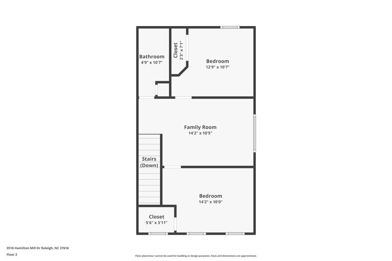 1,925/Mo, 3516 Hamilton Mill Drive Raleigh, NC 27616 Floor Plan View 2