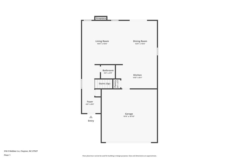 1,835/Mo, 316 E Webber Ln Clayton, NC 27527 Floor Plan View
