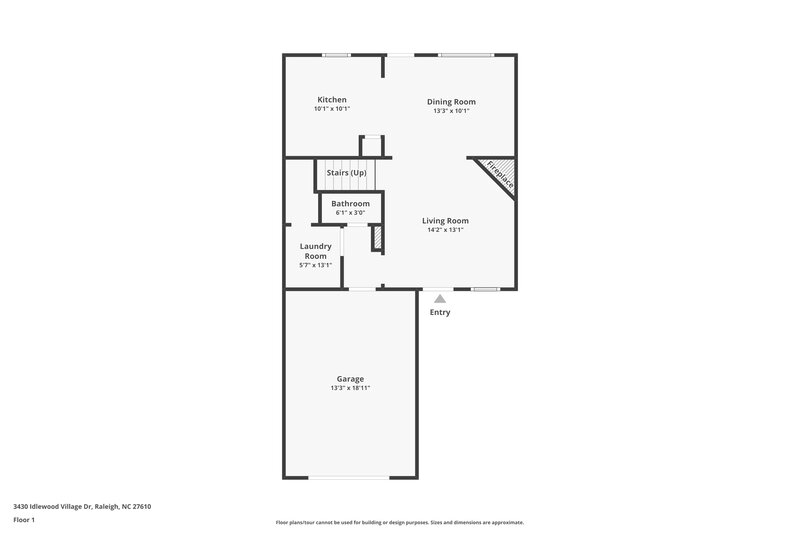 2,410/Mo, 3430 Idlewood Village Drive Raleigh, NC 27610 Floor Plan View
