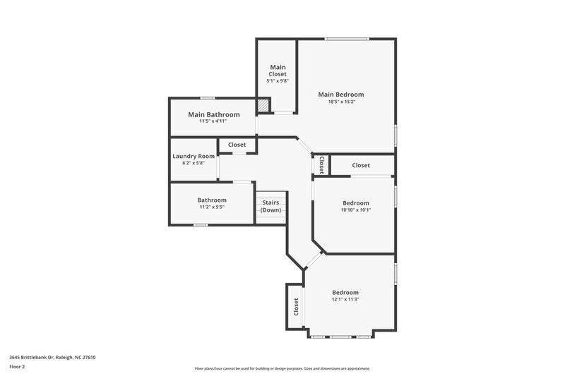 2,750/Mo, 3645 Brittlebank Drive Raleigh, NC 27610 Floor Plan View