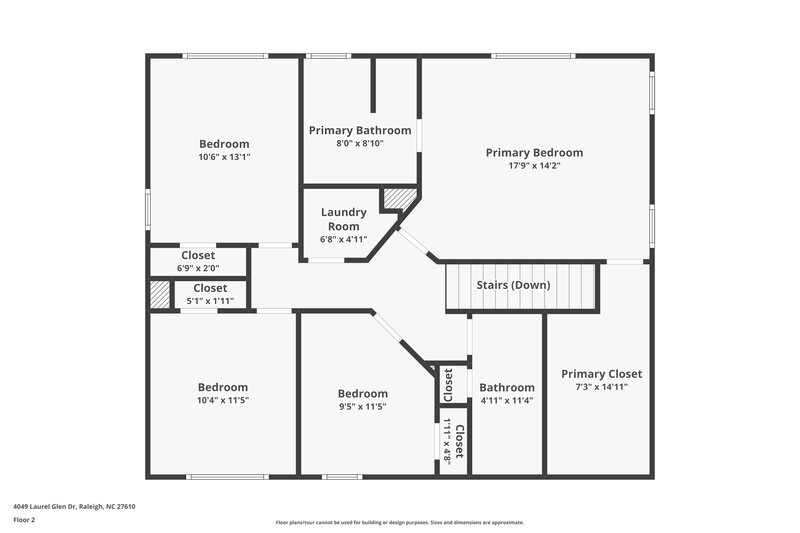 1,970/Mo, 4049 Laurel Glen Drive Raleigh, NC 27610 Floor Plan View 2