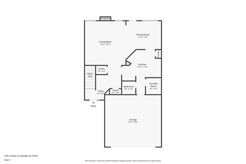 1,865/Mo, 1335 Lombar St Raleigh, NC 27610 Floor Plan View