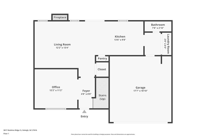 1,980/Mo, 3817 Watkins Ridge Court Raleigh, NC 27616 Floorplan View