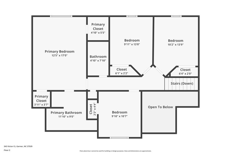 1,940/Mo, 343 Victor Court Garner, NC 27529 Floorplan View 2