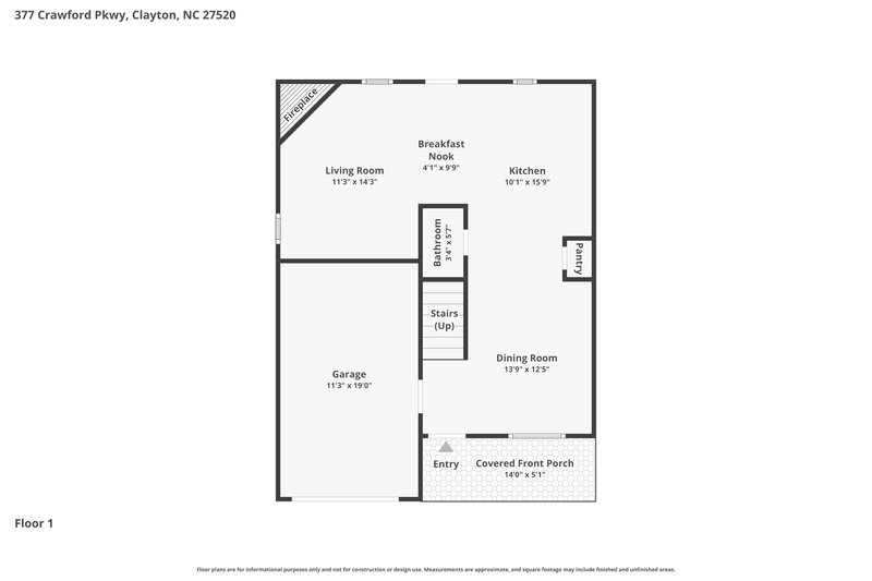 1,905/Mo, 377 Crawford Parkway Clayton, NC 27520 Floor Plan View