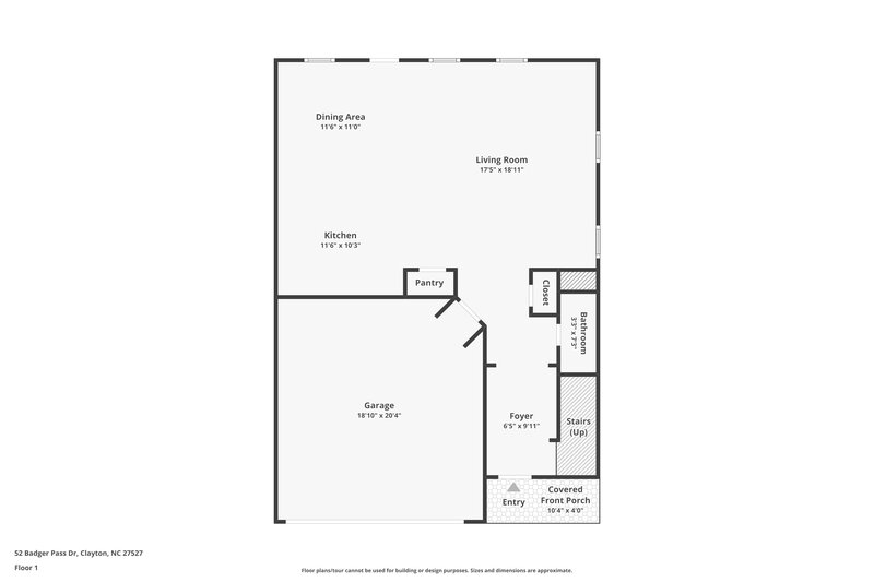 1,720/Mo, 52 Badger Pass Drive Clayton, NC 27527 Floor Plan View
