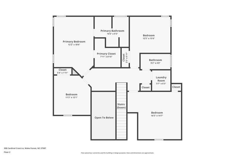 3,990/Mo, 308 Cardinal Crest Lane Wake Forest, NC 27587 Floor Plan View 2