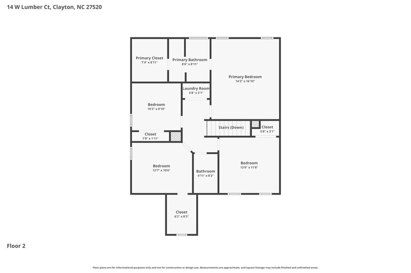 2,150/Mo, 14 W Lumber Court Clayton, NC 27520 Floor Plan View 2