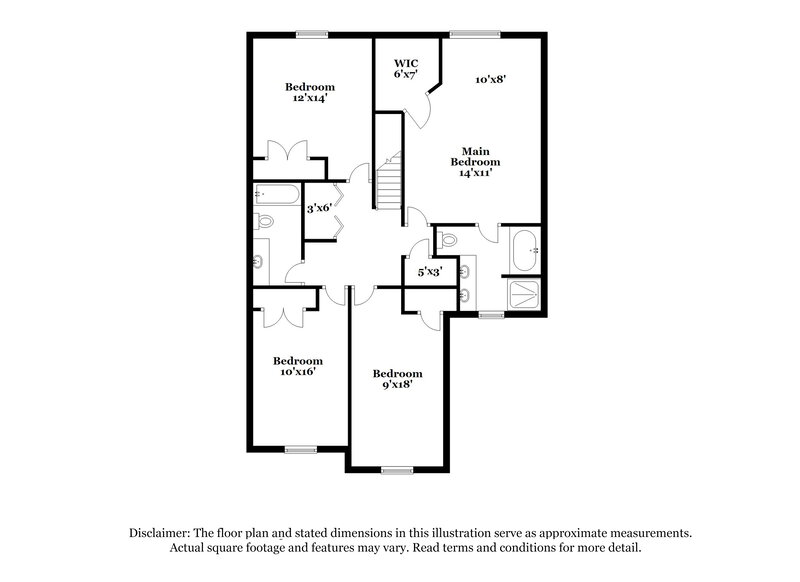 2,120/Mo, 1513 Clover Ridge Court Raleigh, NC 27610 Floor Plan View 2